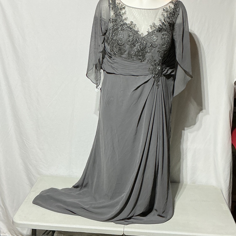 Azazie NWT  ALine Lace Formal Capelet Chiffon Dress Mother of Bride/Groom Sz 20